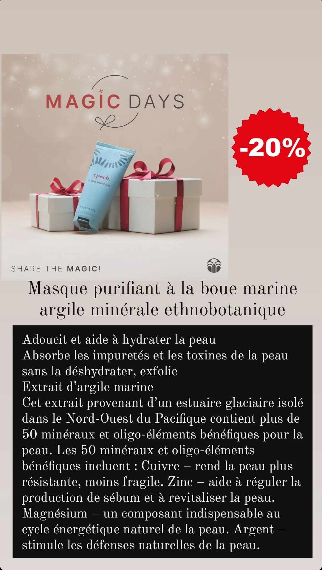 Masque purifiant à la boue marine