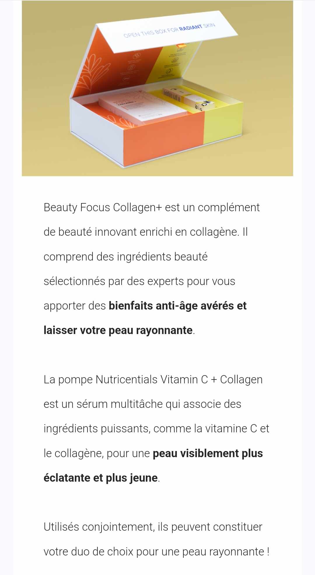 Box sérum au Collagène + Vitamine C + boite de collagène édition limitée