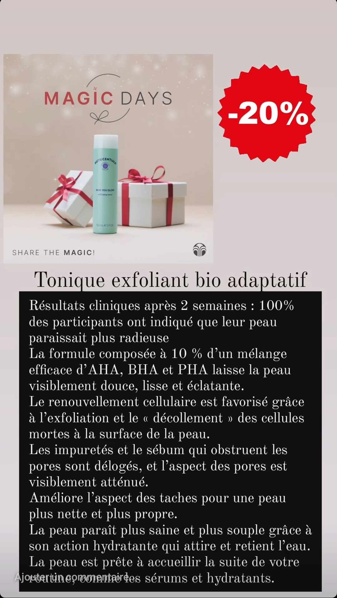 Tonique exfoliant -20 % Magic Days